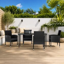 5 Piece Black Garden Dining Set: Specs and Details