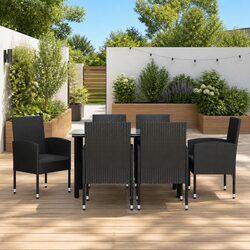 Specifications of 7 Piece Black Dining Set for Outdoors