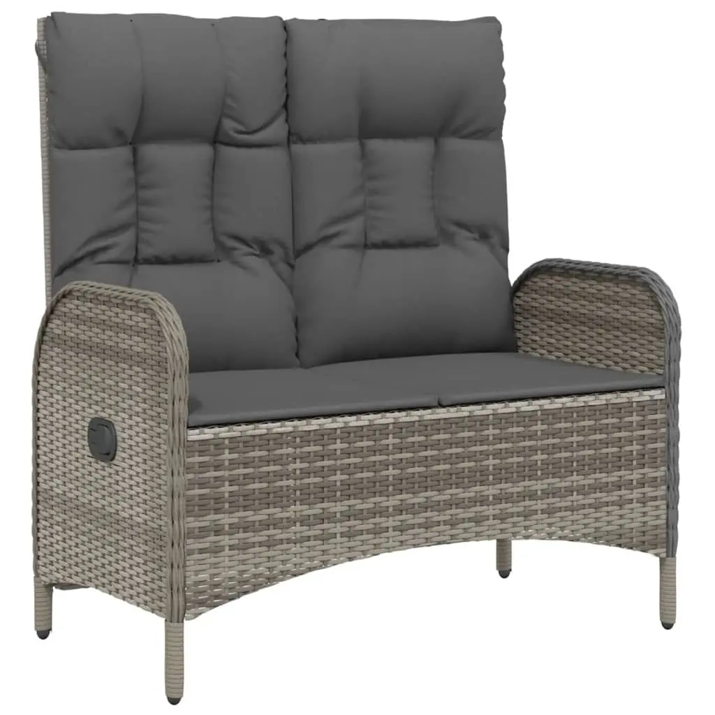 Outdoor Furniture Set 4 Piece Grey Poly Rattan Garden Dining Table Bench Chairs