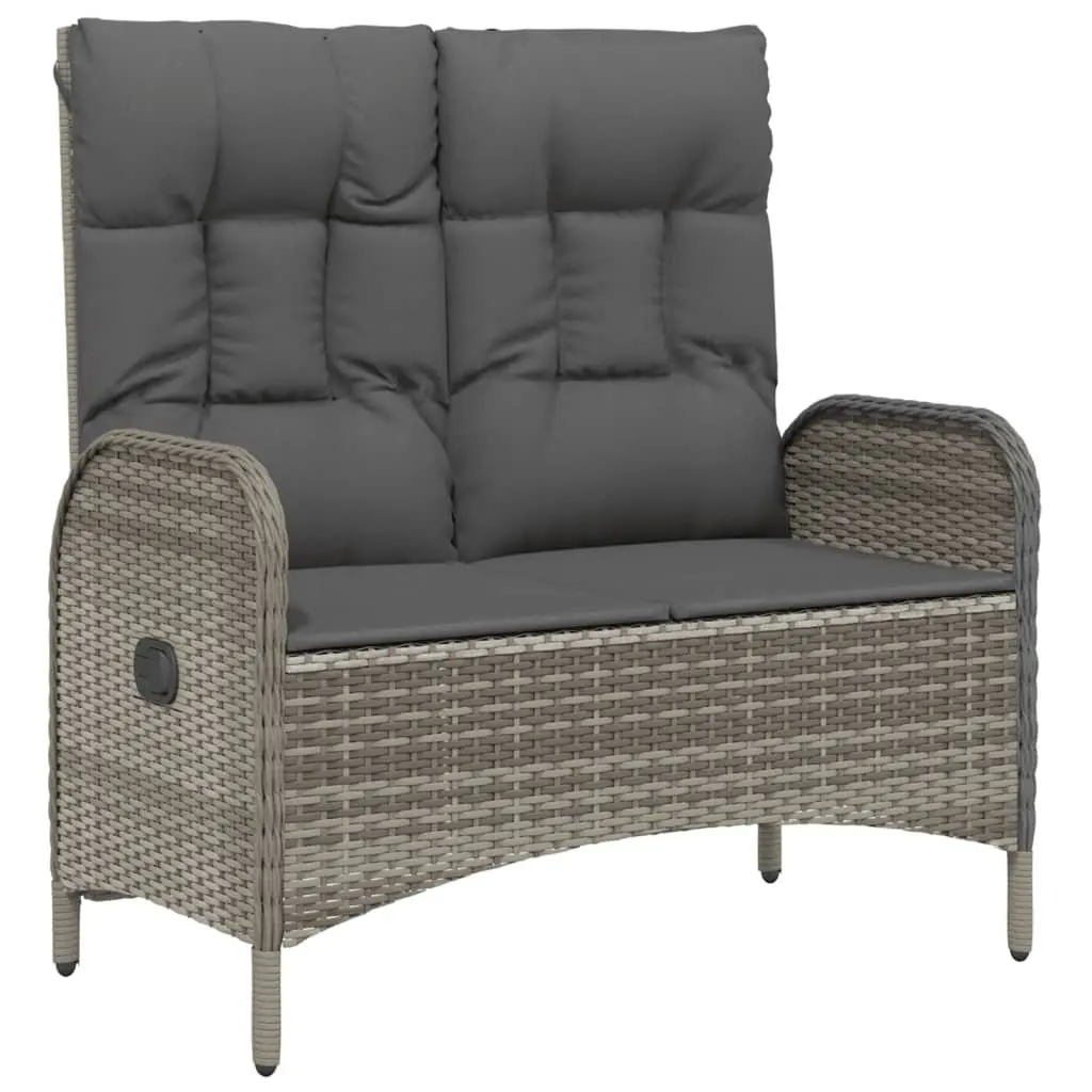 4 Piece Garden Dining Set for Outdoor Patio Grey Poly Rattan