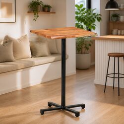 Bar Table Live Edge 60x60x110cm Solid Acacia Wood Kitchen Dining Furniture