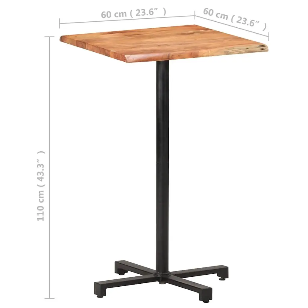 Bar Table Kitchen Dining 60x60x110cm Solid Acacia Wood