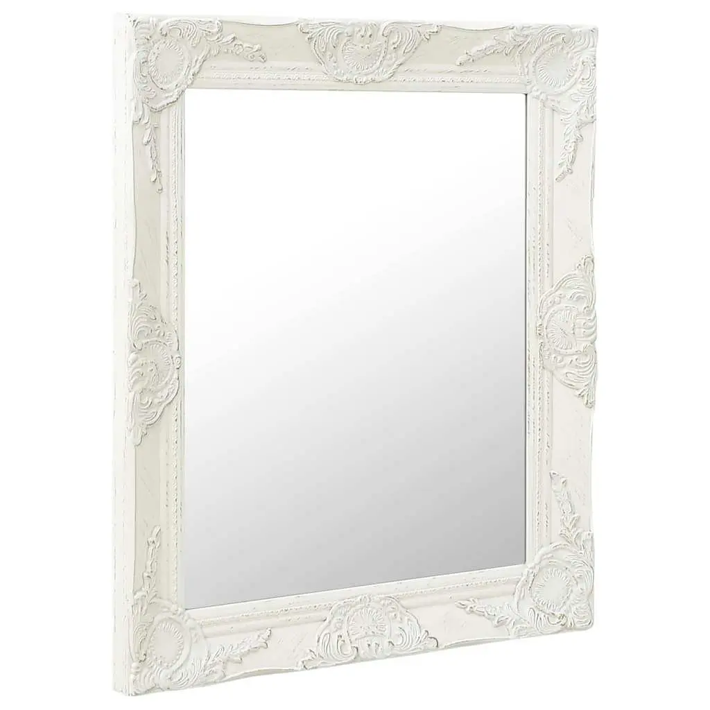 Baroque Wall Mirror 50x60 cm in White