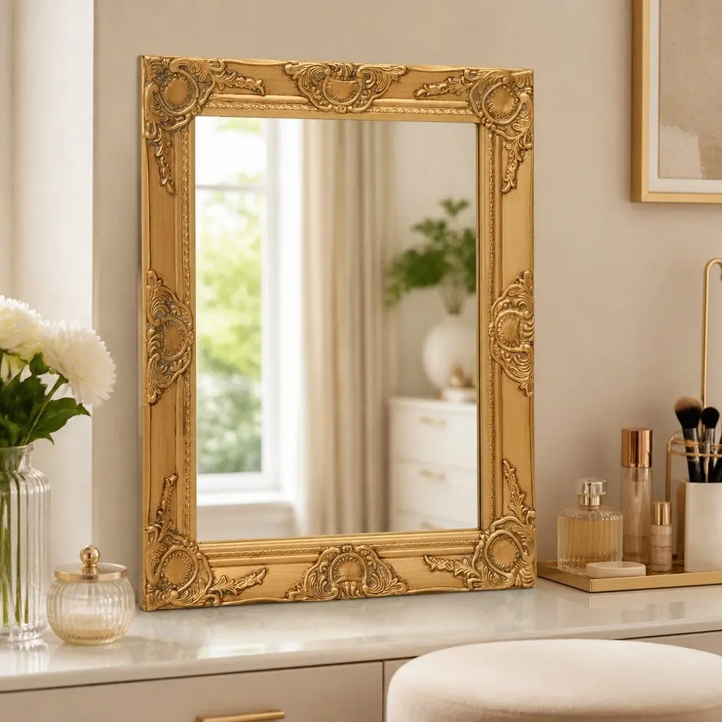 50x60 cm Gold Framed Baroque Wall Mirror