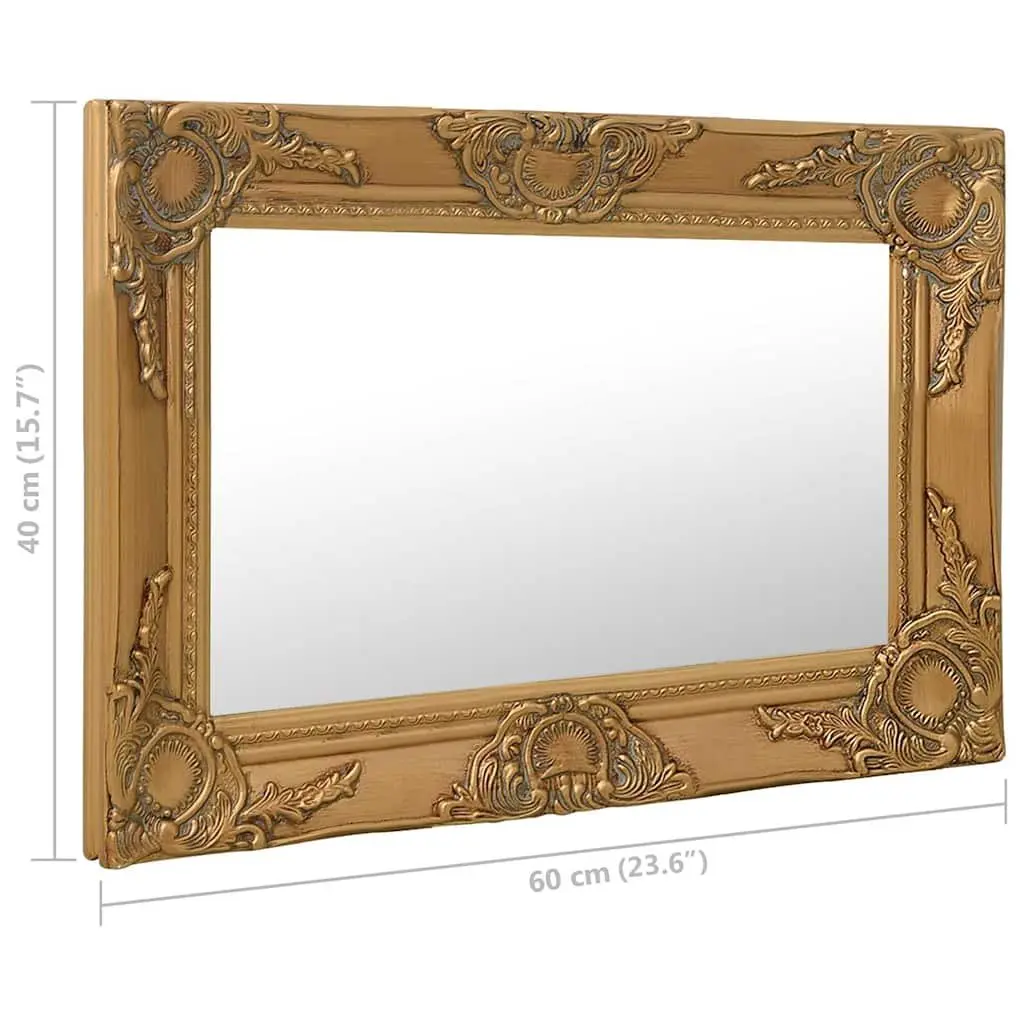 Baroque Wall Mirror Home Decor 60x40 cm Gold Frame