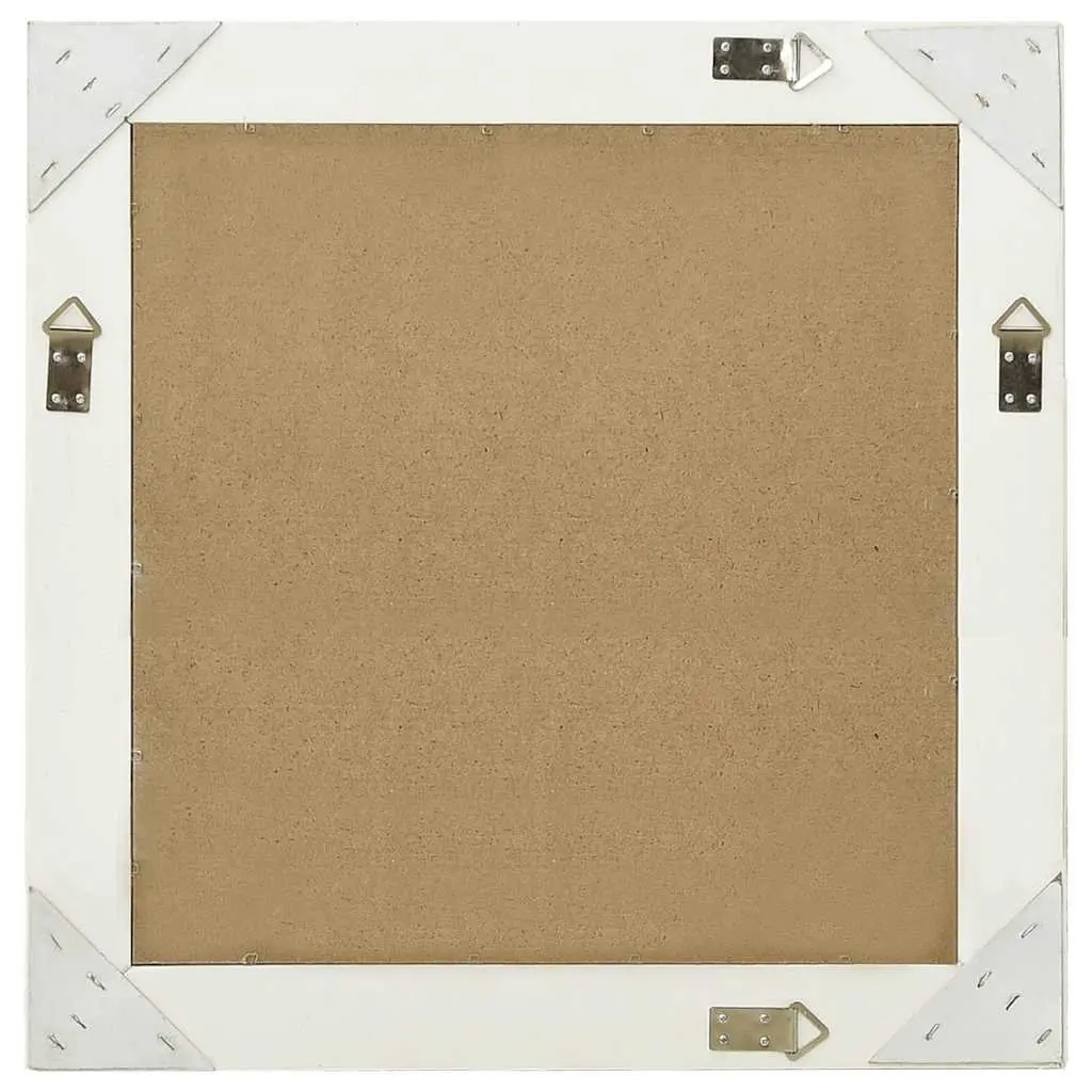 Baroque Style Wall Mirror with Wood Frame, 60x60 cm