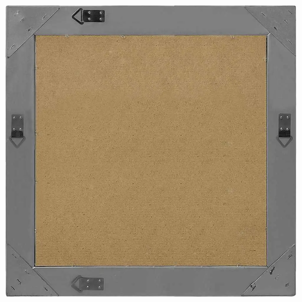 60x60 cm Black Wall Mirror with Ornate Frame