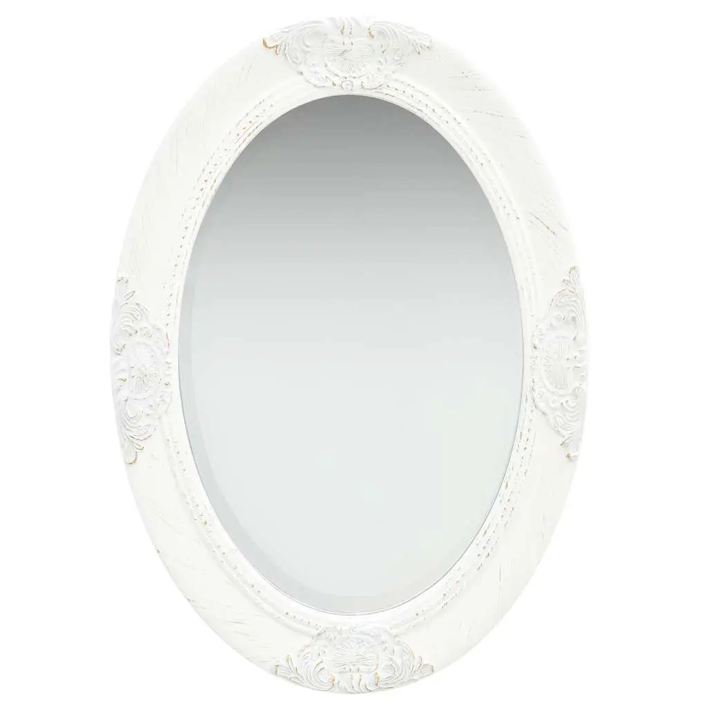 50x70 cm White Baroque Wall Mirror