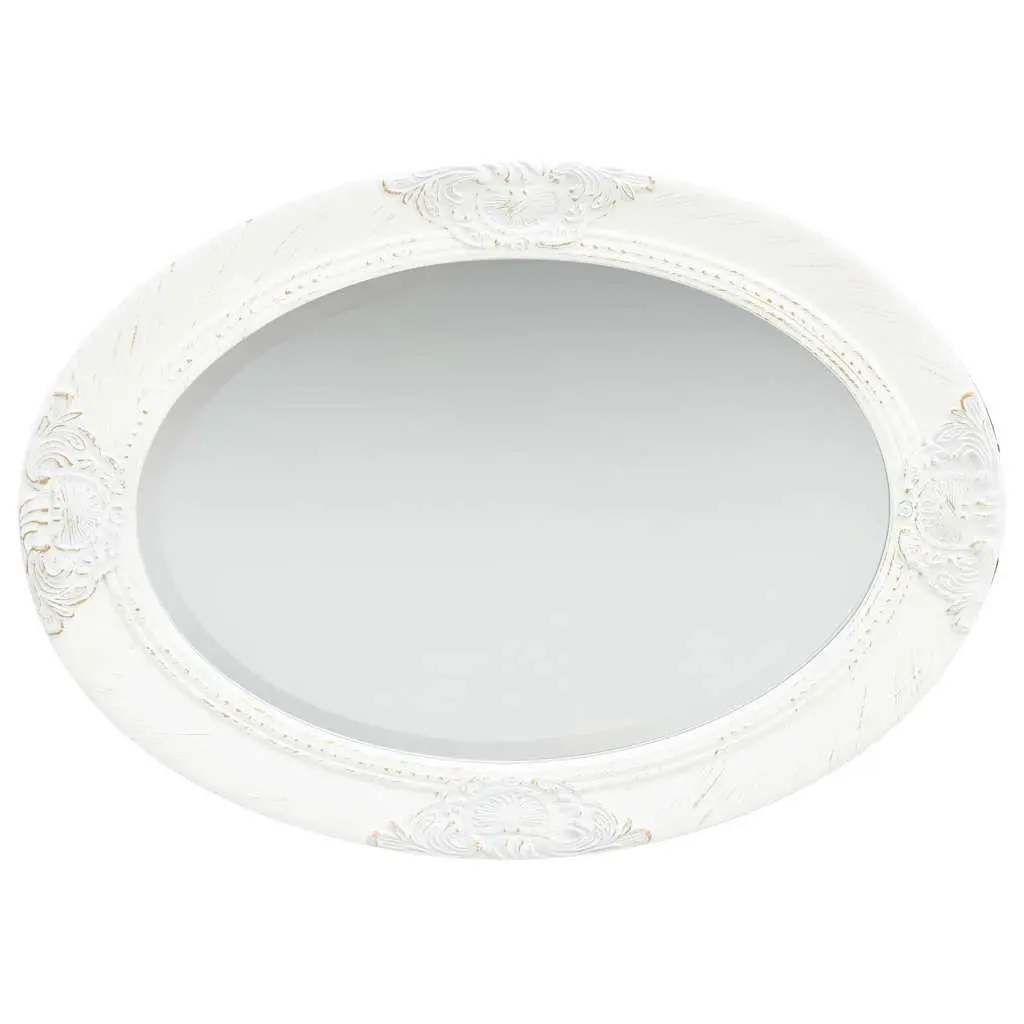 50x70 cm White Baroque Wall Mirror
