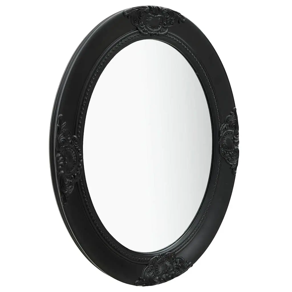 Wall Mirror Baroque Style Black 50x70 cm Ornate Frame Decor Bedroom