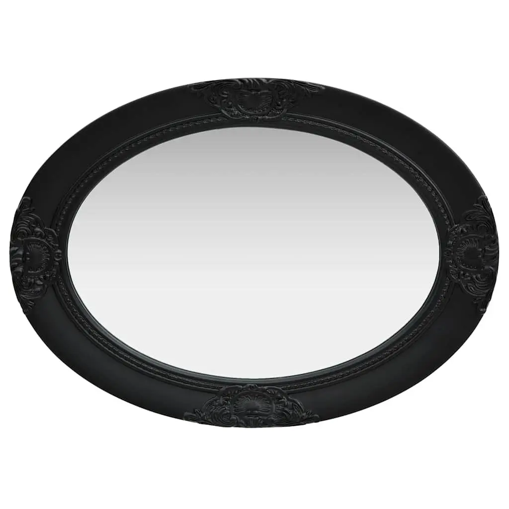 Wall Mirror Baroque Style Black 50x70 cm Ornate Frame Decor Bedroom