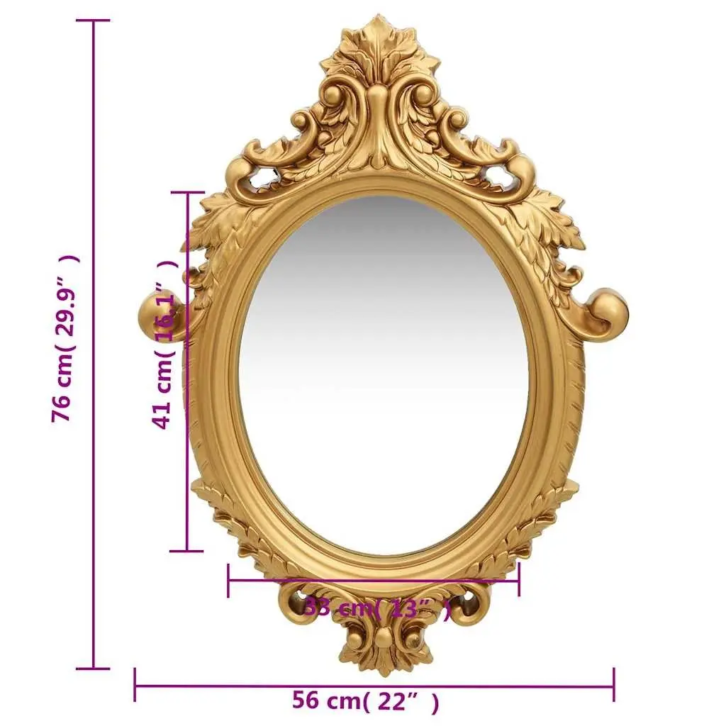 Wall Mirror Dressing Room 56x76 cm Gold Ornate Frame