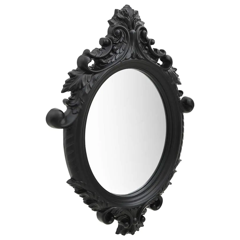 Wall Mirror Bedroom Dressing Room 56x76cm Black Ornate Frame