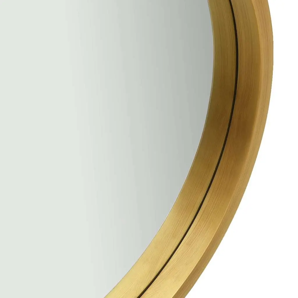 Round Wall Mirror Bedroom Living Room 60cm Gold Frame Hanging Strap