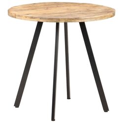 80 cm Rough Mango Wood Dining Table with Iron Legs