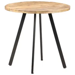 80 cm Rough Mango Wood Dining Table with Iron Legs