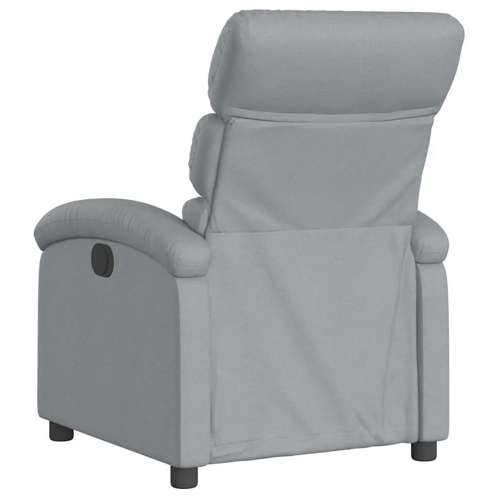 Massage Recliner Chair for Living Room Grey Fabric Manual Reclining 6 Vibration Points