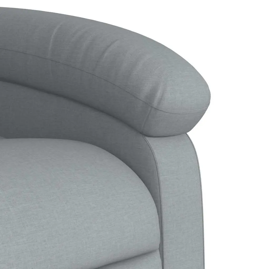 Massage Recliner Chair for Living Room Grey Fabric Manual Reclining 6 Vibration Points