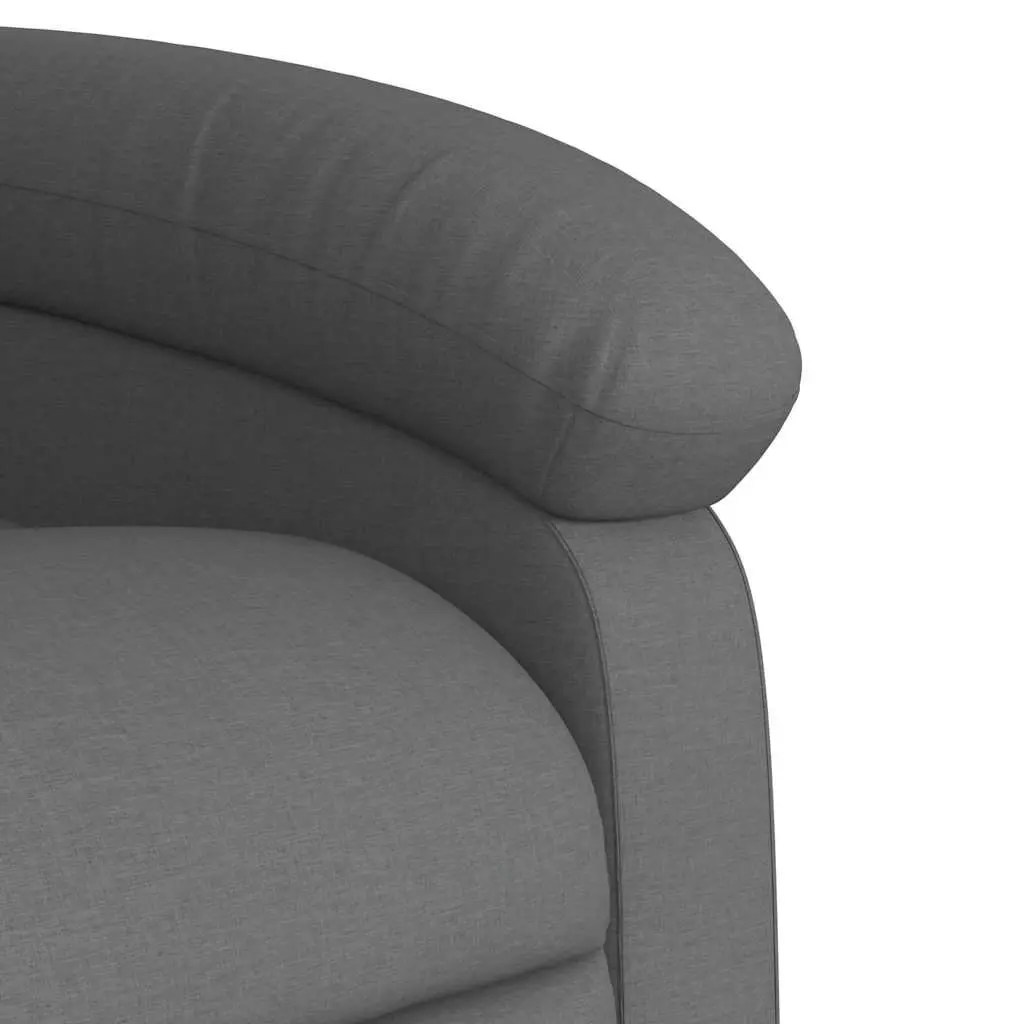 Massage Recliner Chair Living Room Dark Grey Fabric Manual Recline Vibration Armchair