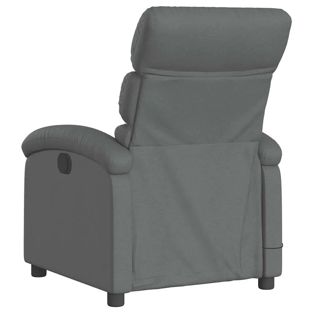 Electric Massage Recliner Chair for Living Room Grey Fabric Adjustable Size