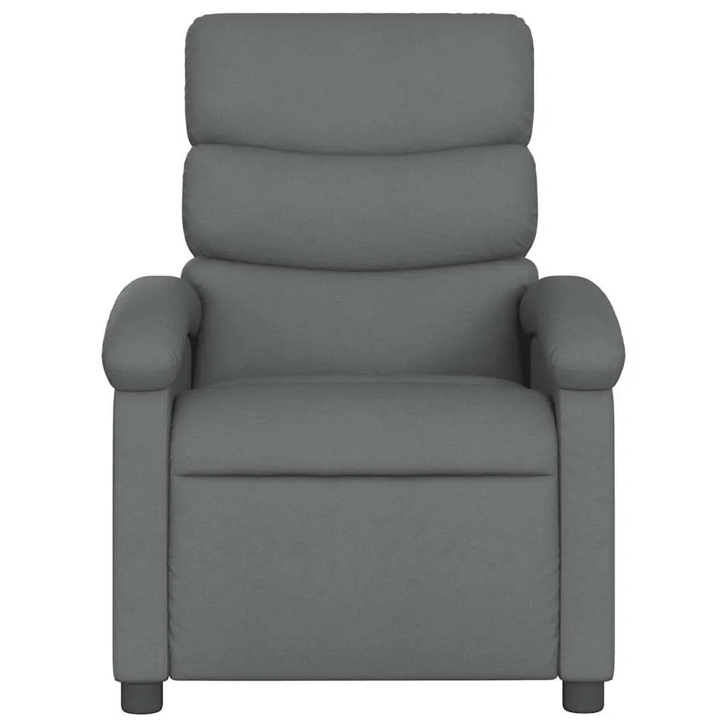 Electric Massage Recliner Chair for Living Room Grey Fabric Adjustable Size