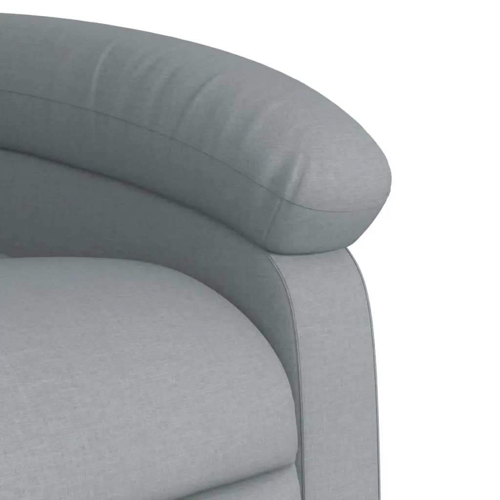 Electric Stand Up Massage Recliner Chair Light Grey Fabric Lift Armchair