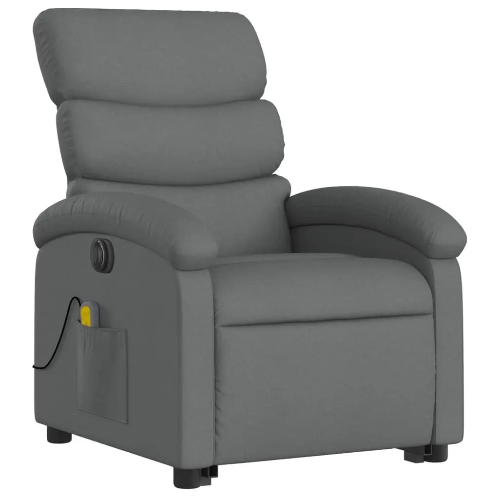 Electric Massage Recliner Chair for Living Room Grey Fabric