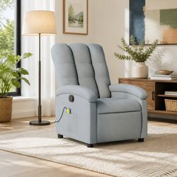 Grey Fabric Massage Recliner Chair Specs and Features