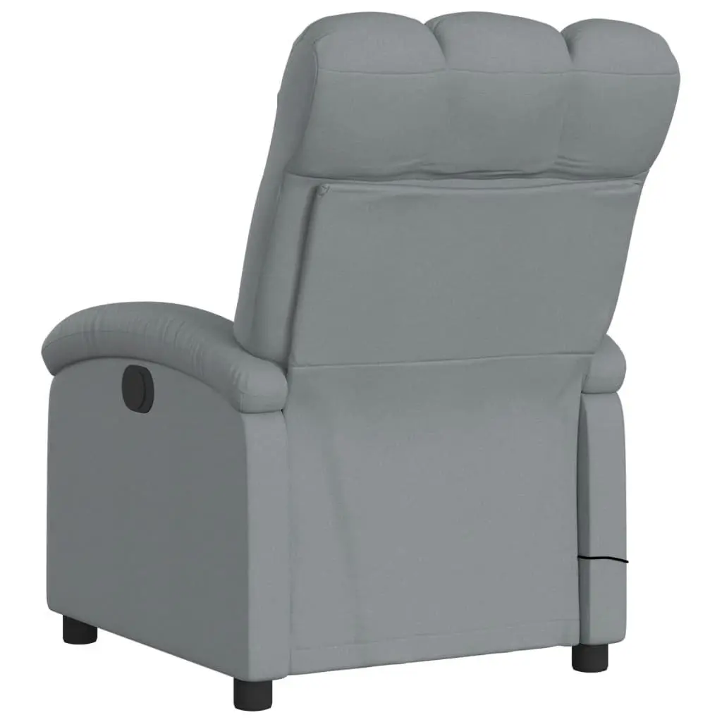 Massage Recliner Chair for Living Room Grey Fabric Manual Recline Vibration