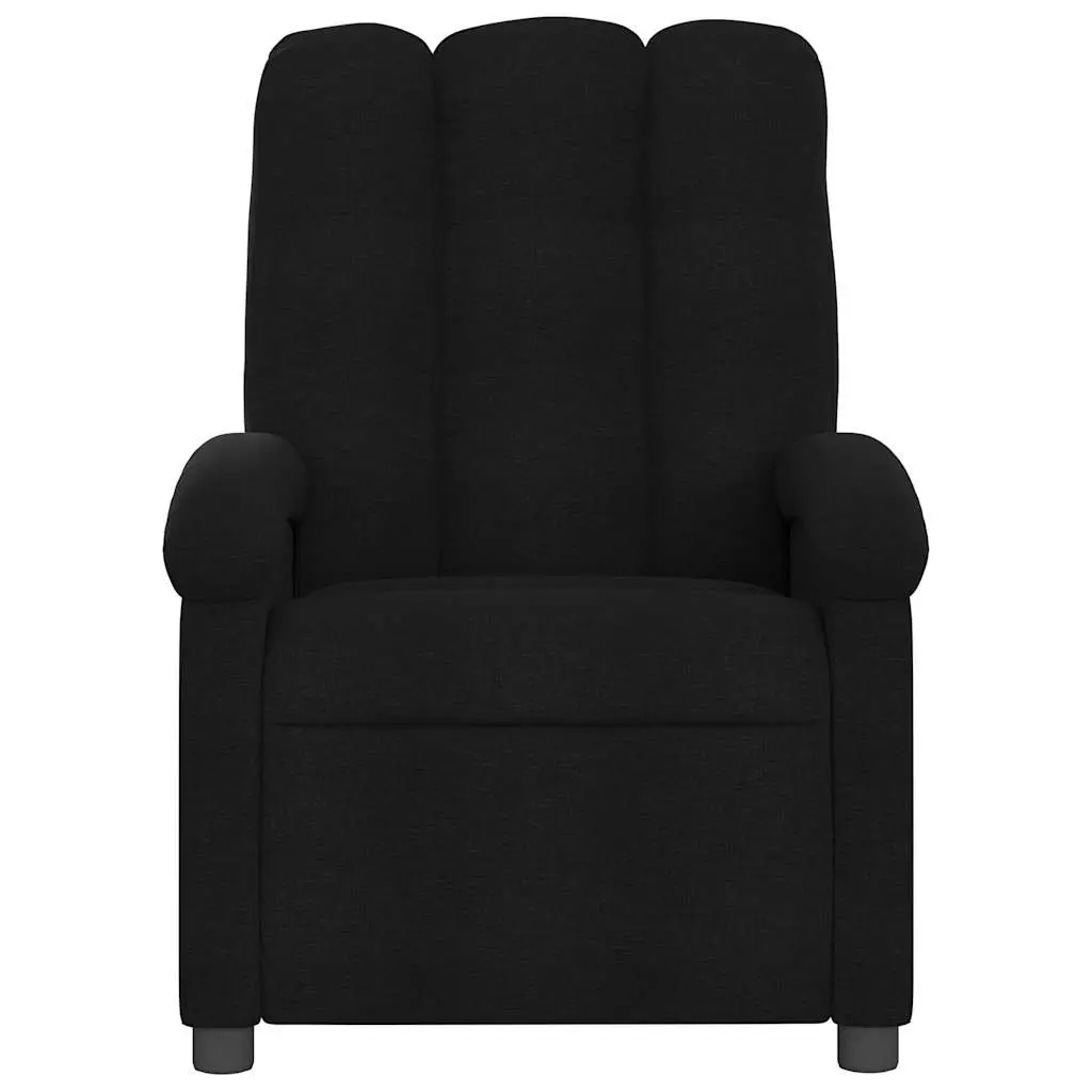 Massage Recliner Chair for Living Room Black Fabric Manual Recline Vibration 6 Points