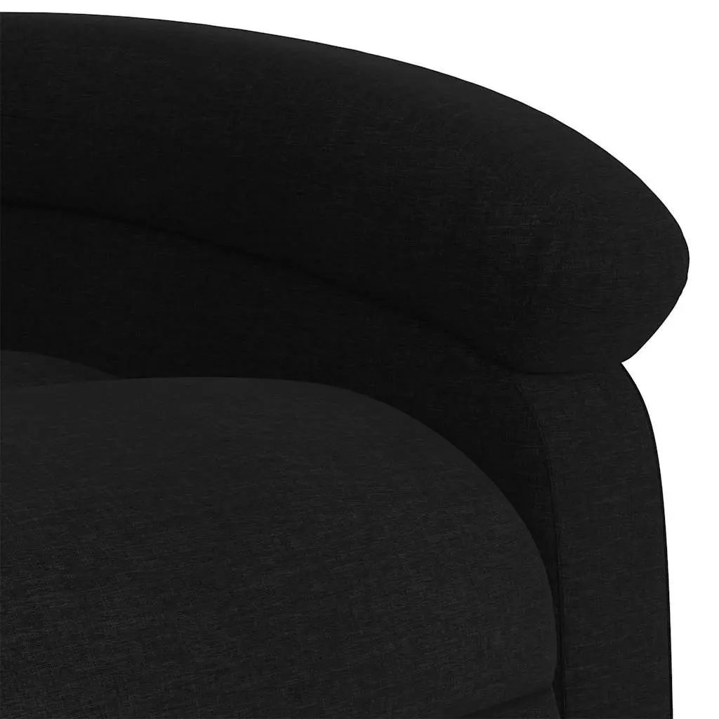 Massage Recliner Chair for Living Room Black Fabric Manual Recline Vibration 6 Points