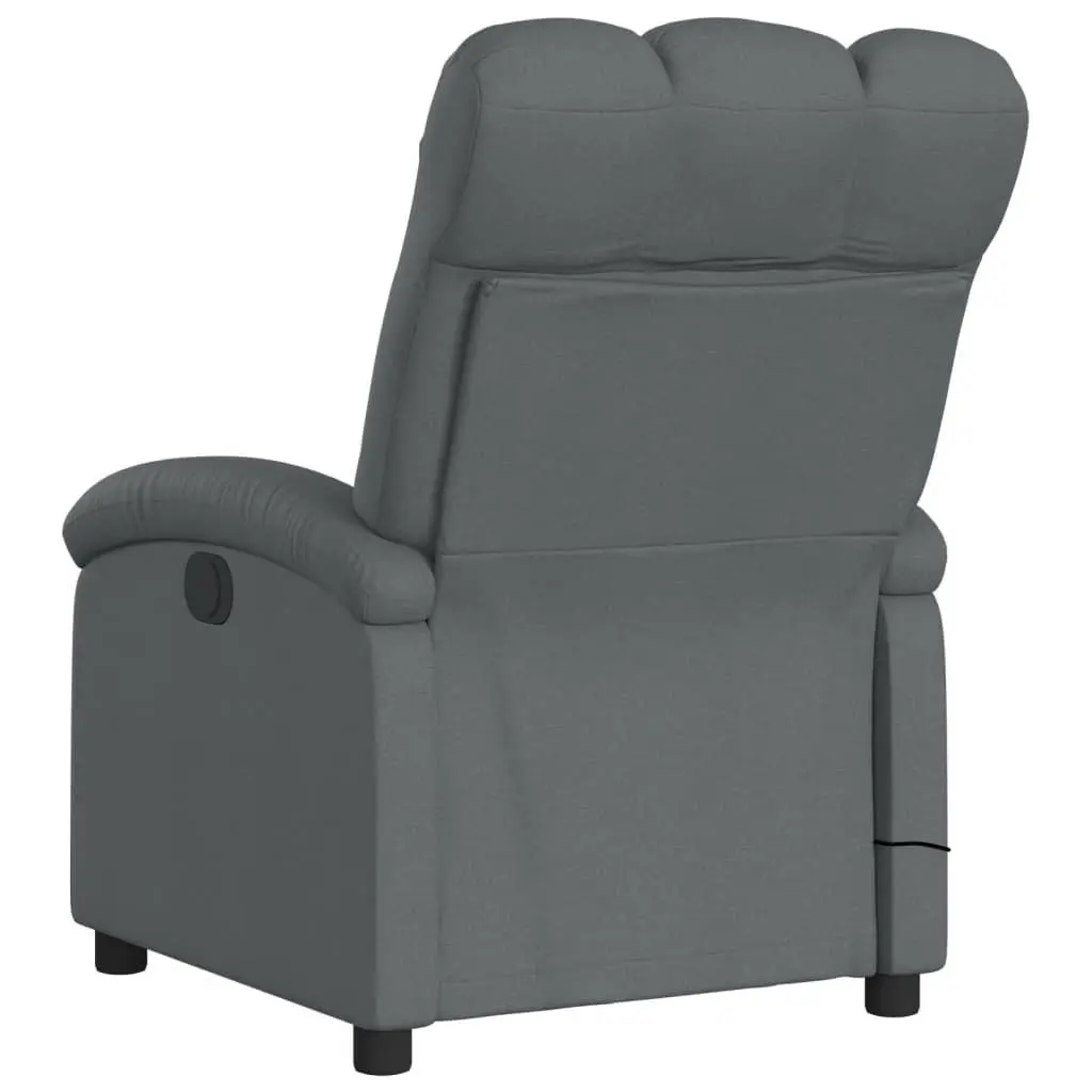 Electric Massage Recliner Chair for Living Room Grey Fabric 135 Degrees