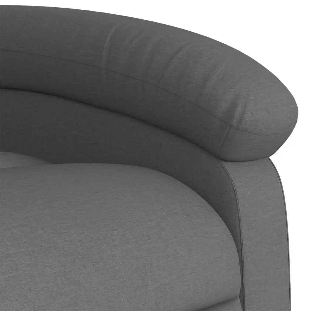 Electric Massage Recliner Chair for Living Room Grey Fabric 135 Degrees