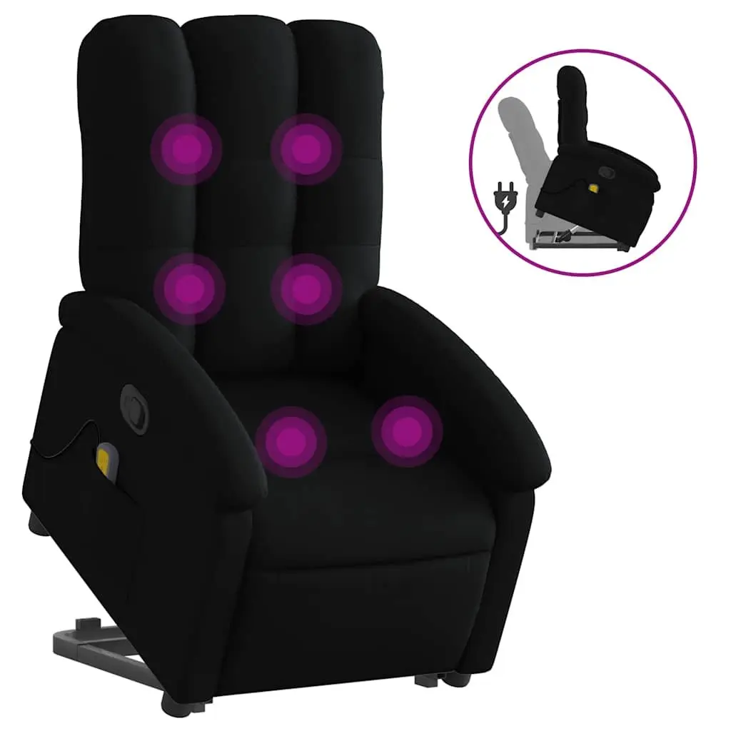 Electric Massage Recliner Chair for Living Room Black Fabric