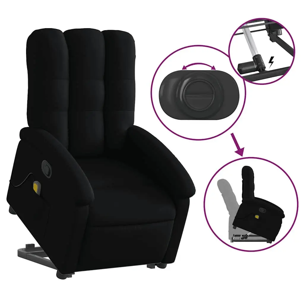 Electric Massage Recliner Chair for Living Room Black Fabric