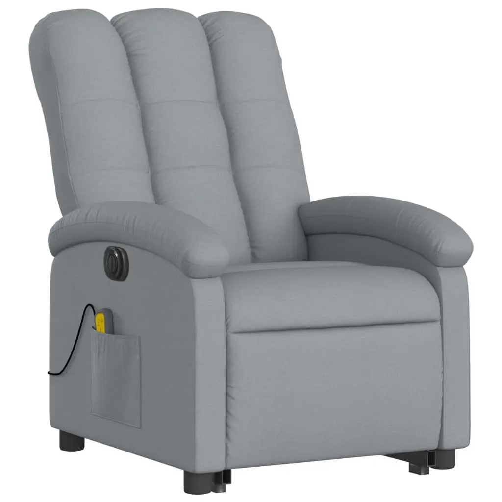Electric Massage Recliner Chair for Living Room Grey Fabric