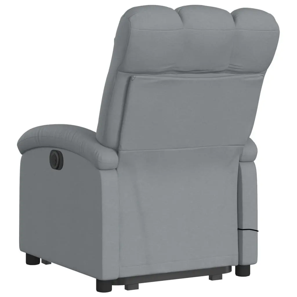 Electric Massage Recliner Chair for Living Room Grey Fabric