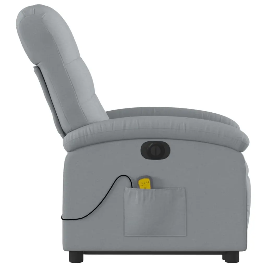 Electric Massage Recliner Chair for Living Room Grey Fabric
