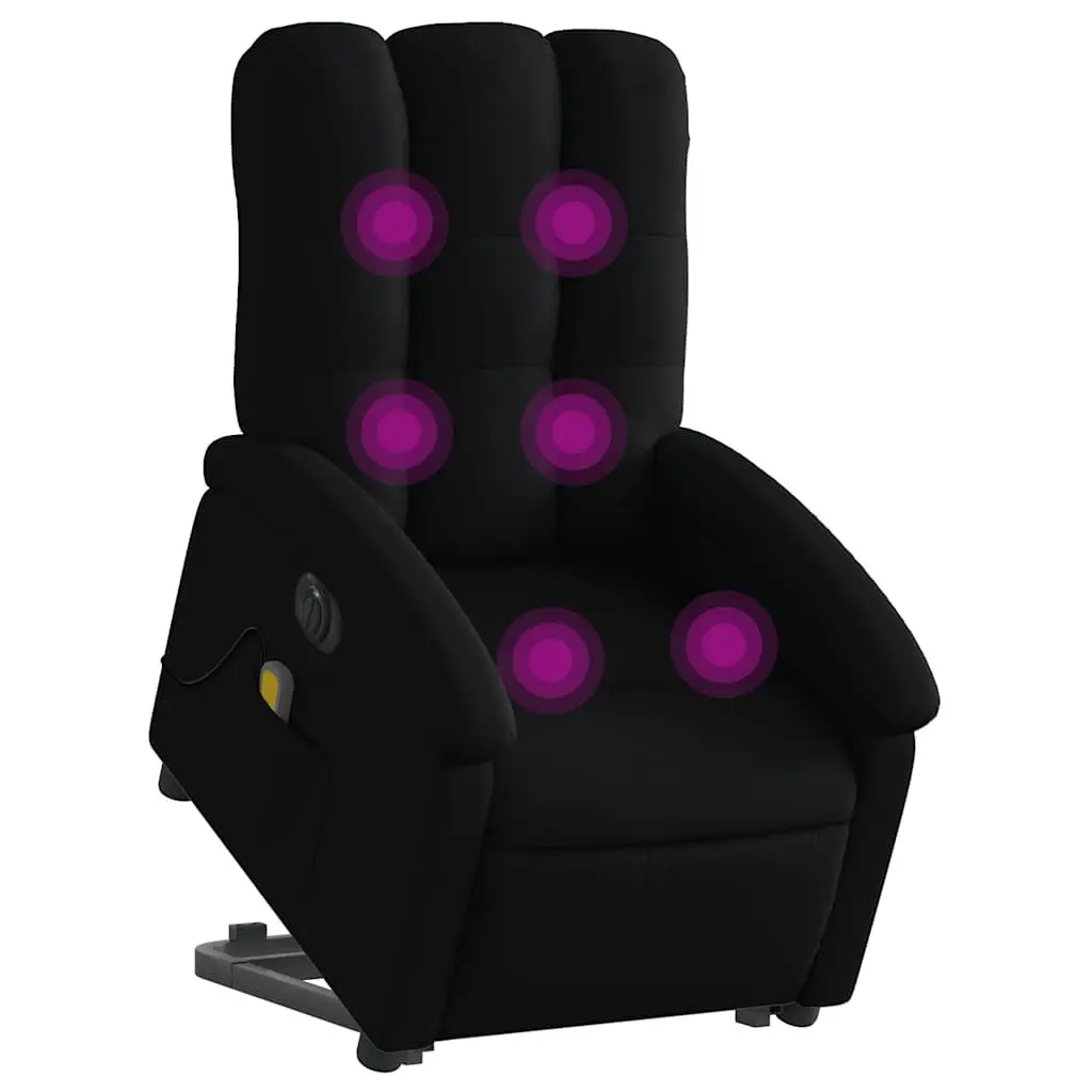 Electric Massage Recliner Chair for Elderly Black Fabric