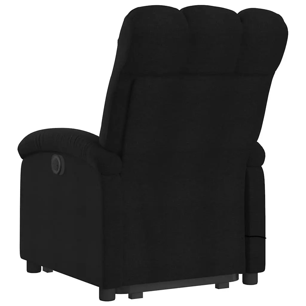 Electric Massage Recliner Chair for Elderly Black Fabric