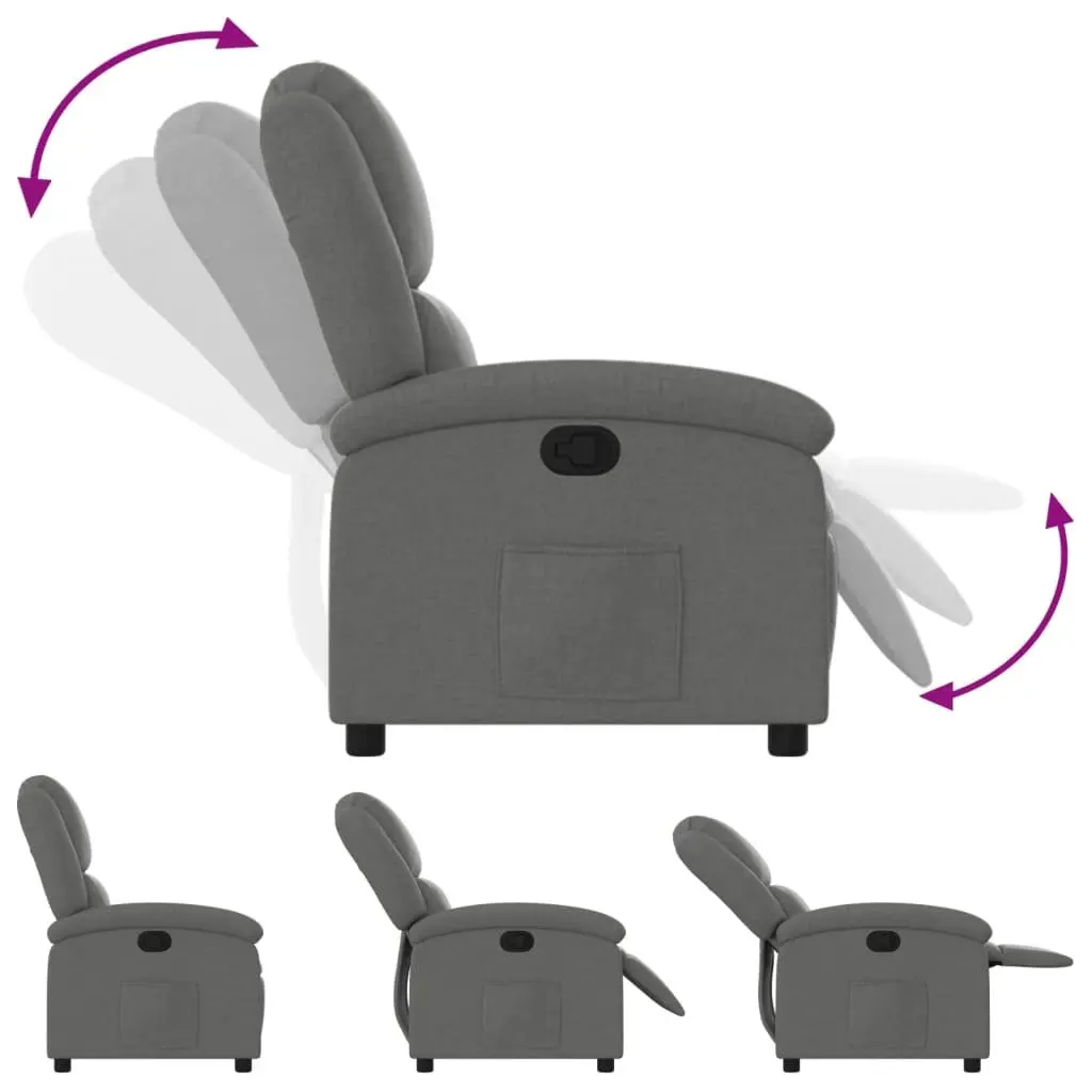 Recliner Chair Manual Reclining Armchair for Living Room Dark Grey Fabric