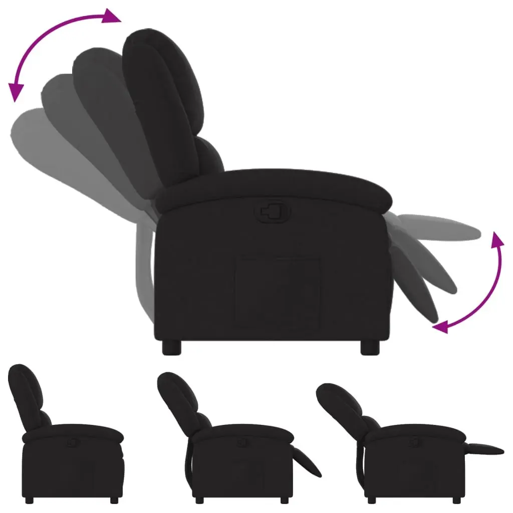 Black Fabric Recliner Armchair