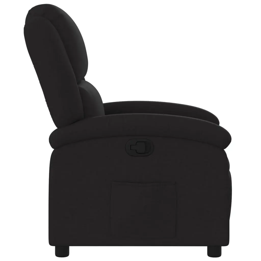 Black Fabric Recliner Armchair