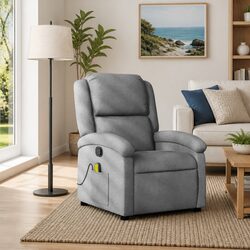 Massage Recliner Chair Specifications: Grey Fabric Design