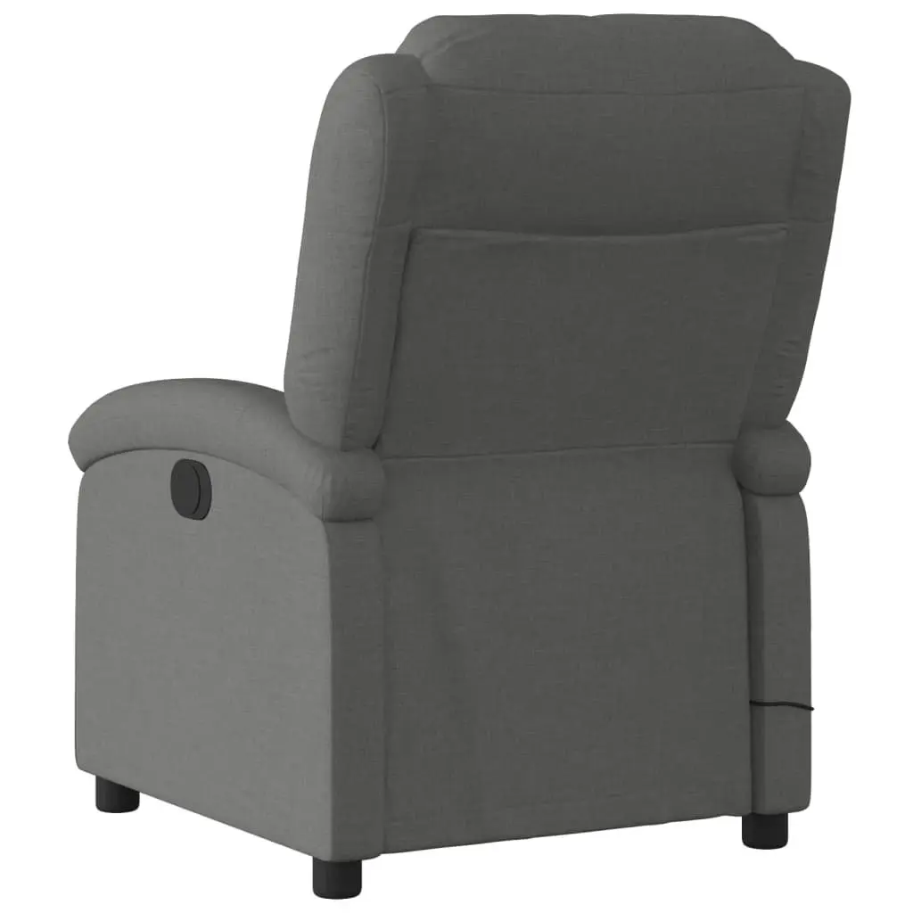 Grey Fabric Recliner Chair with Manual Function & 6 Massage Points