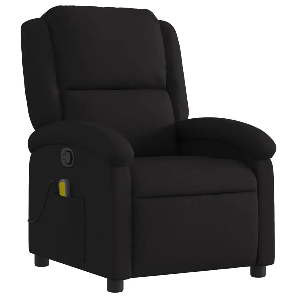 Black Fabric Manual Recliner with Massage