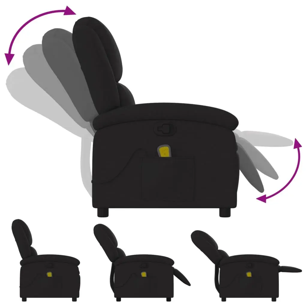 Black Fabric Manual Recliner with Massage