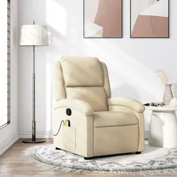 Specifications of Cream Fabric Recliner Chair with Massage