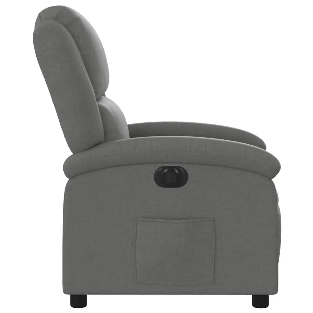Electric Recliner Chair for Living Room Grey Fabric 135 Degrees