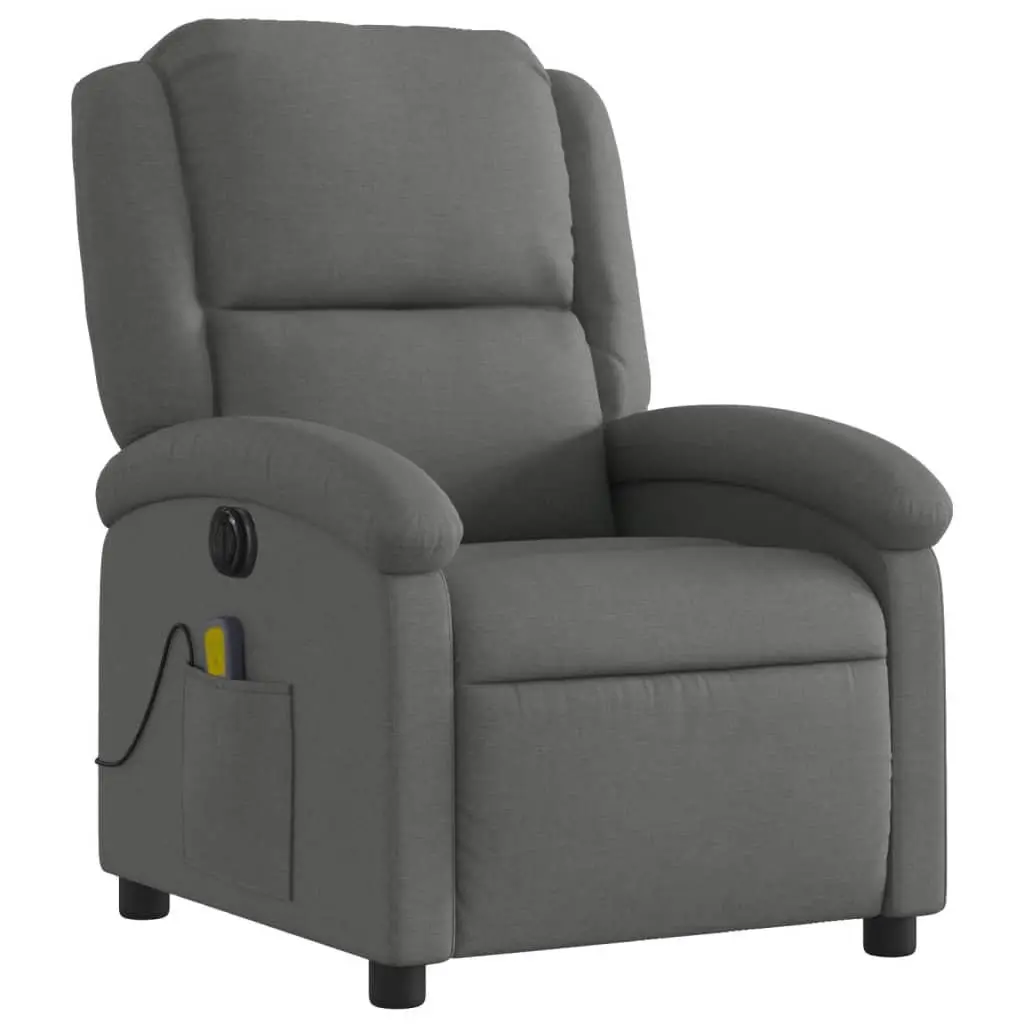 Electric Massage Recliner Chair for Living Room Grey Fabric